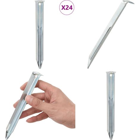Zeltheringe 24 Stk. 17 cm Ø20 mm Verzinkter Stahl - Campingausrüstung - Zeltheringe - Zeltzubehör - Gartenbedarf - Outdoor Ausrüstung - Home & Living (1/5)