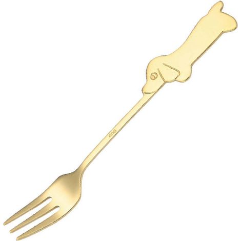 Cuillère à dessert/fourchette en acier inoxydable robuste et antirouille, idéale pour le café, la pastèque et la crème glacée à la maison - JXLGV GIPGoldenSpoon (1/5)
