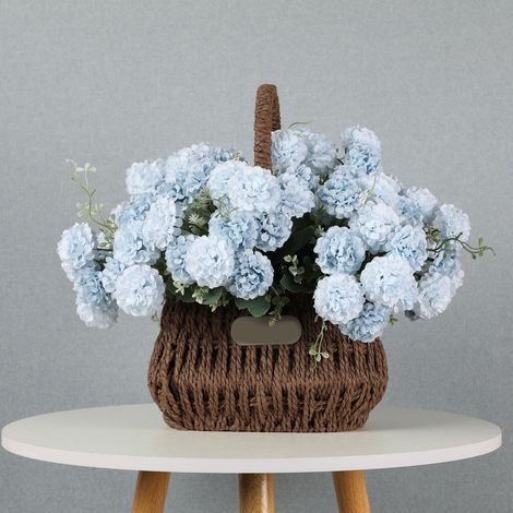 Bouquet De Fleurs Artificielles - Hortensia Synthétique 6 Couleurs - Décoration Intérieure Extérieure - Pour Salon Entrée Mariage Fête Des Mères - 1 Pièce (1/5)
