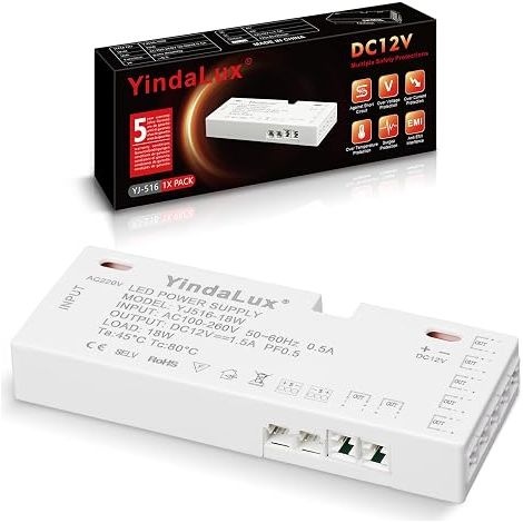 Transformer 220V to 12V 1.5A LED Driver 18W AC to DC Voltage Converter Constant Transfo Adapter for Recessed Spotlights 12V (1/5)