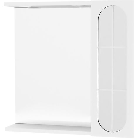 Ina' Einzel-Hänge-Badezimmerspiegel Cm 57 X 16 X H.57 - Weiß lackiert