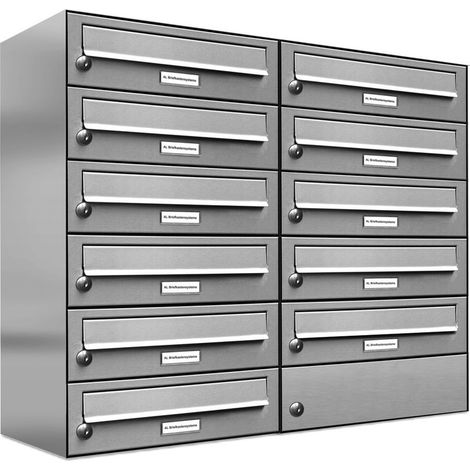 11er V2A Edelstahl Wandbriefkasten Anlage 11 Fach Briefkasten Postkasten (1/5)