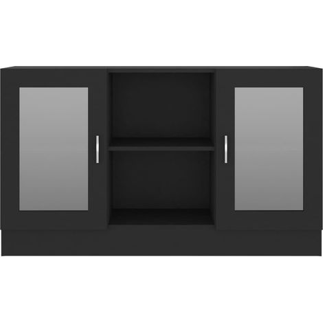 Armoire à vitrine Noir 120x30,5x70 cm (1/5)