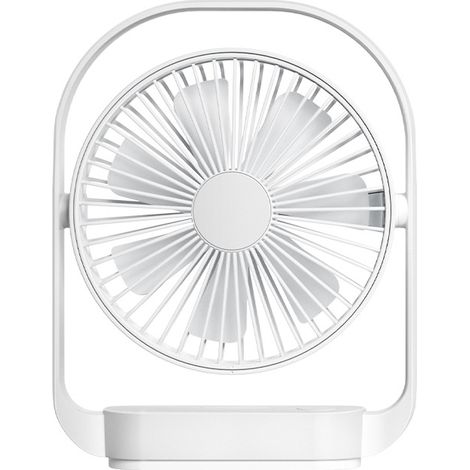 Ventilateur portable - silencieux - quatre vitesses de ventilation - avec veilleuse - rotation à 330° - chargement USB (1/5)