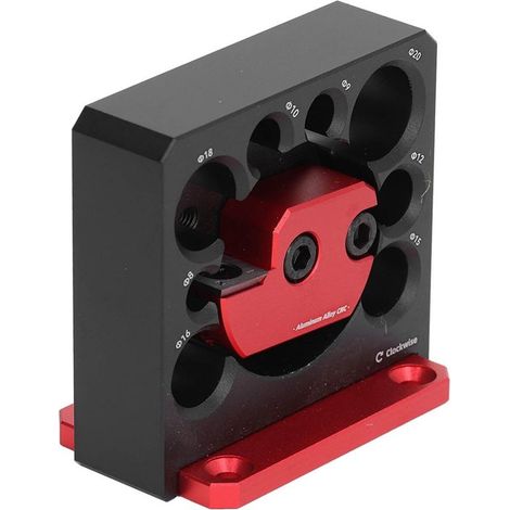 Gabarit de fabrication de goujons réglable en alliage d'aluminium 8 trous Perceuse électrique fraisage bois massif Rondin rond Outil auxiliaire de menuiserie (1/5)