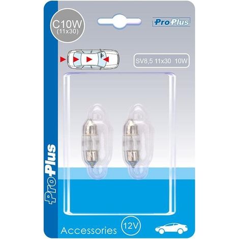 Ampoule de voiture 12v 10w sv85 11x30 2 pieces sous blister (1/4)