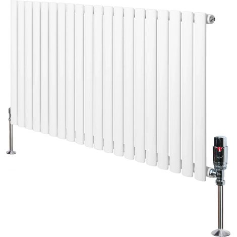 Oval Single Column Radiator & Valves – 600mm x 1200mm – White (1/5)