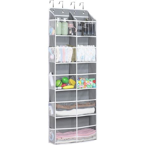 Porte-casquettes poches suspendues à 5 niveaux, rangement pour chapeaux, pour mur de placard, transparent (1/5)
