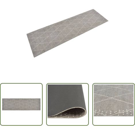 Waschbarer Teppich - Küchenteppich Waschbar Raute 60x180 cm Samt (1/5)
