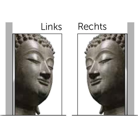 Kuadra H Seitenwand 97-100x200 rechts IN ART R0101 silber