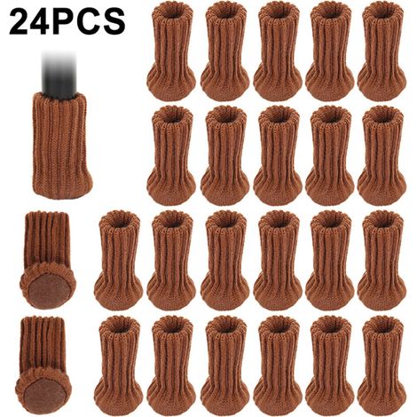 Lot de 24 chaussettes tricotées pour pieds de chaise, protections pour meubles et sols