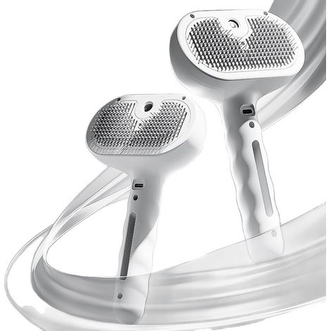 Cepillo de vapor para gatos con botón de liberación, [Diseño ultrasilencioso/Mango cómodo] Cepillo de vapor recargable para perros,2 unidades (1/3)