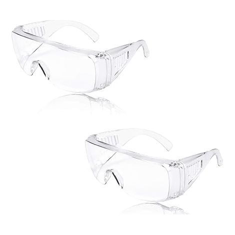 Lunette De Protection Travail,2 PCS Lunettes de Protection de Laboratoire Anti-Buée et Anti-Rayures pour Travail Bricolage Ski Tir et Extérieur Lunettes de Sécurité Transparentes (1/5)