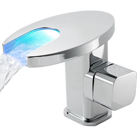 Robinet cascade salle de bain cuivre complet chaud et froid lave-mains lavabo induction intelligente changement de couleur température sens robinet