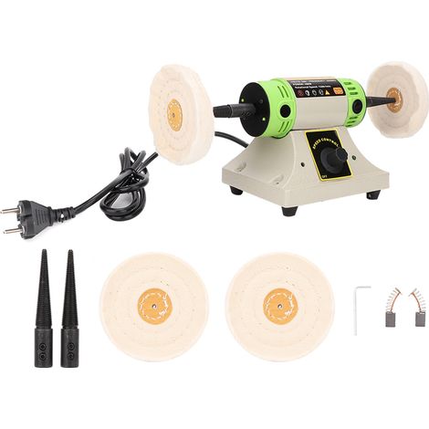 Polisseuse à banc double tête pour bijoux, ponceuse-lustreuse de table 220V, machine à polir deux meules, équipement d'atelier, outil de finition 380W. (1/5)