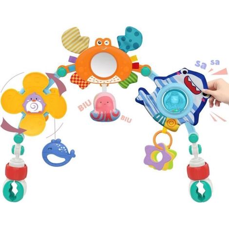 Jouet pour bébé - Poussette - Arche de jeu - Jouet de motricité - 0 à 6 mois (1/4)