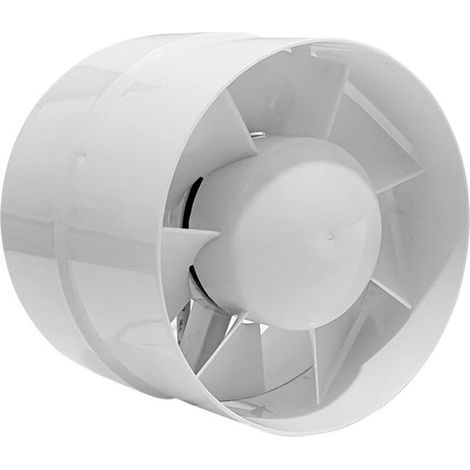 Ventilateur en ligne pour systèmes d'extraction canalisés dans les salles de bains et les cuisines, 4 pouces, avec moteur intégré à protection thermique (APC10-B blanc 4 pouces) (1/5)