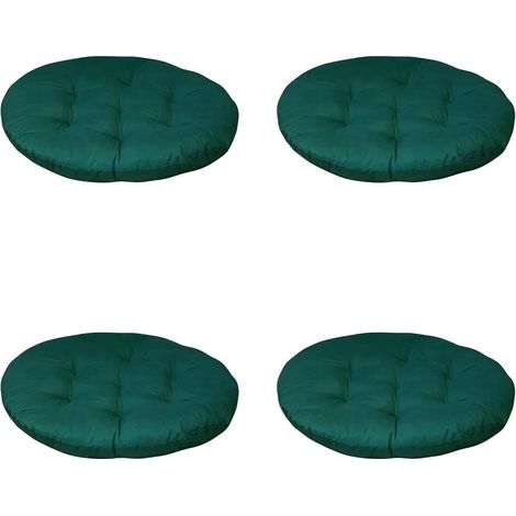 Pack of 4 Washable Chair Cushions, 40 x 40 cm, Round Seat Cushions for Indoor and Outdoor Use, Thick Padding, Floor Cushions (Green) (1/4)