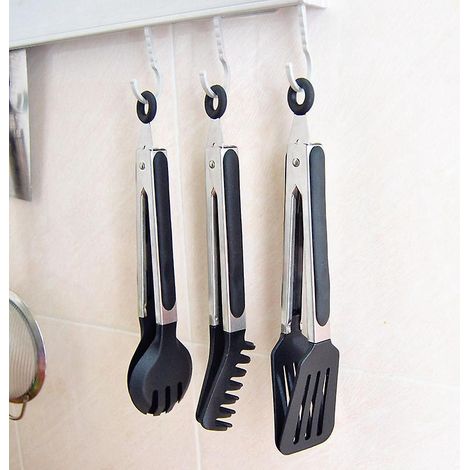 3er-Pack Küchenzangen, antihaftbeschichtete Edelstahlzangen mit Silikonspitzen zum Kochen, Backen und Grillen