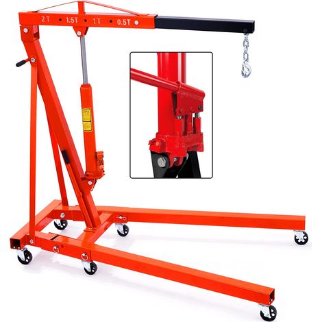 GRUA DE TALLER PLEGABLE 2 TONELADAS (2000KG) CE DOBLE PISTON