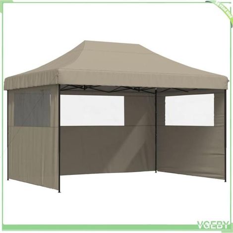 Tente de fête pliable - FAFEICY - 4005018 - 3 parois latérales - 410x279x315 cm - Taupe (1/5)