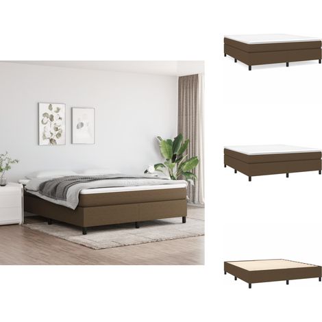 Boxspringbett mit Matratze Dunkelbraun 160x200 cm Stoff - Boxspringbett - Doppelbett - Bettenrahmen - Matratze - Matratzenauflage (1/5)