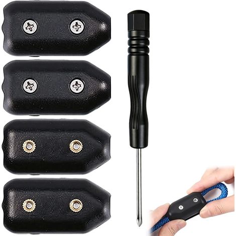 Lot de 4 Serre-Cordes pour Corde 7-8 mm avec Tournevis, Connecteurs de Corde en Plastique UV Résistant, Clips de Serrage Réutilisables pour Corde Nylon Tressée, Laisse pour Chien, Jardin, Camping, DIY (1/5)