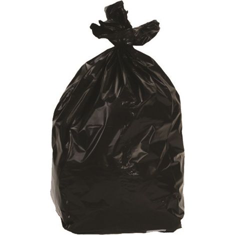 Sacs poubelle noirs 100 litres – Résistants aux déchets lourds et coupants – Épaisseur 46 microns – Rouleau de 25 sacs – Global Hygiene
