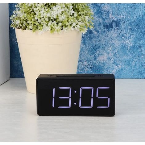 Einfacher elektronischer Wecker, LED-Nachttischwecker mit Schlummerfunktion, geeignet für Schüler und den Heimgebrauch (schwarz).