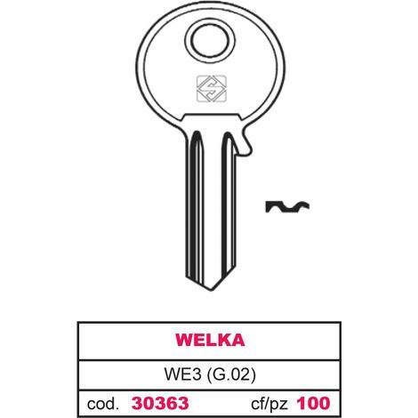 Silca CHIAVE OTTONE WE3 (G.VAC 4) WELKA 20.00 pz