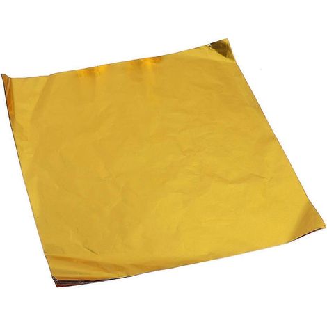 200 feuilles d'emballage alimentaire en papier aluminium 15x15cm pour chocolats, bonbons, thé et cadeaux (doré) - Idéal pour la maison et les boutiques.-15X15CM-Golden