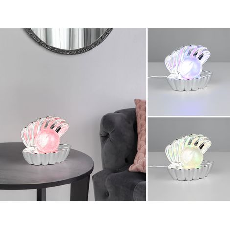2er SET kleine USB Muschel Tischlampen mit RGB Beleuchtung, Höhe 14cm (1/5)