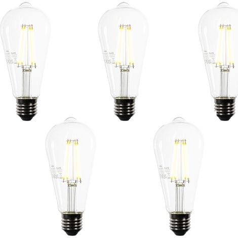QAZQA 5er-Set E27 LED-Glühbirnen ST64 Klar 3,8W 806 lm 3000K