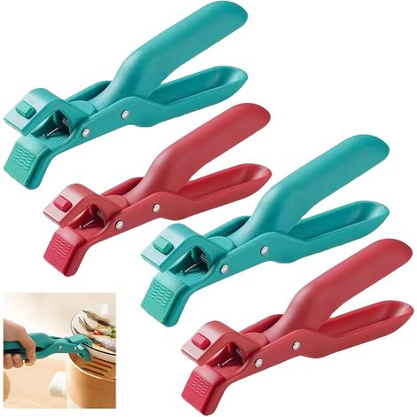 Heißluftfritteusen-Zange – 4-teilig – Silikon und Nylon – Hitzebeständig – Sicheres Kochen – Mehrfarbig (1/5)