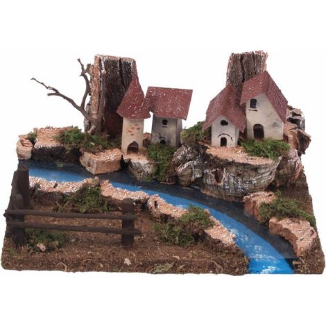 PAESE CON FIUME 26X18X11CM