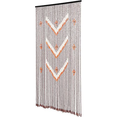 Rideau de perles en bois de bambou 90 x 190 cm, 52 brins - Rideau manuel - Café rétro - Rideau d'ouverture de porte en bambou et bois - Pour portes d'entrée, portes de chambre à coucher et de (1/5)