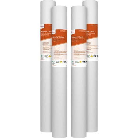 Adfors – Lot de 4 rouleaux de toile de rénovation cellulose 150 g/m² – Dimensions 25 m x 1 m – Résistance aux chocs et fissures – Perméable à la vapeur d'eau