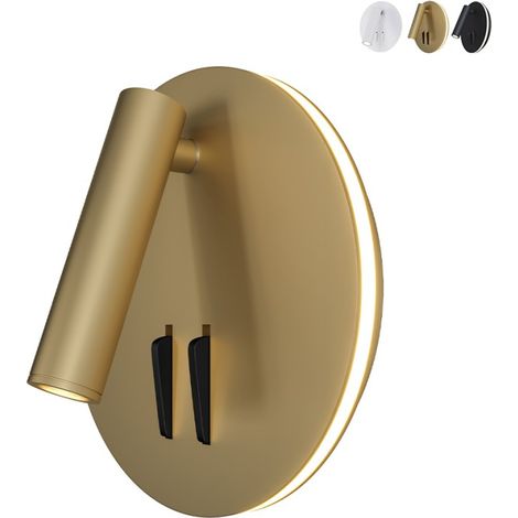 Applique Da Parete Interno Moderno Ios 176 Alluminio Oro Luce Led Integrato 9W (1/5)
