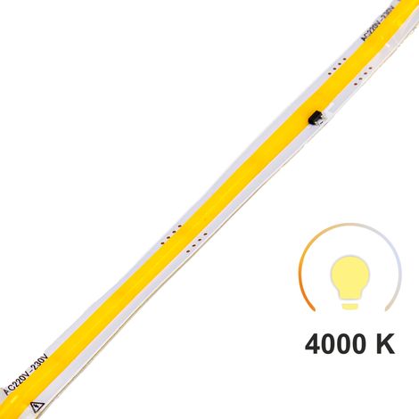 Striscia LED COB da 1 m, 220 V, 4000 K, 296 LED/m, 8 mm (1/5)