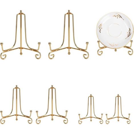 pezzi - Supporto per piatti decorativi (10 cm, 15 cm, 20 cm) - Porta piatti - Espositore - Supporto multifunzione per libri - Piatti decorativi - Porta piatti - (1/5)
