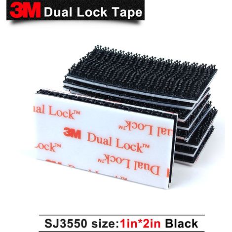 Velcro adesivo nero 25mm x 5cm Dual lock SJ 3550 3M GOPRO e TELEPASS Numero Pezzi - 10 pezzi (25mm x 50mm)
