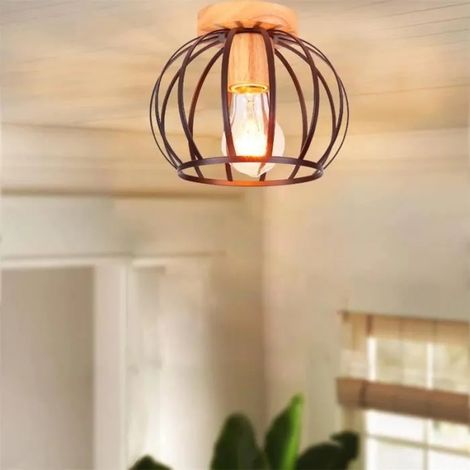 U-Do Plafonnier Brillant Lampe design Simple Vintage Lampe de Plafonde en Fer Noir (1/4)