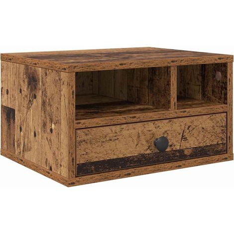 Support d'imprimante avec tiroir Bois Ancien 40 x 32 x 24 cm