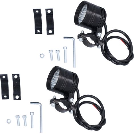2 Phares LED Moto Projecteur 6 Ampoules Réglable Kit Feux de Brouillard (1/5)