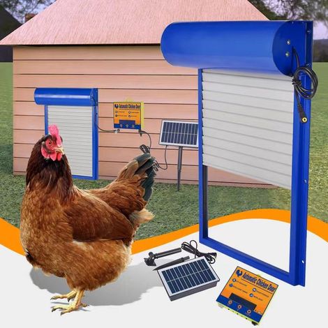 Porte automatique de poulailler solaire Minuterie et télécommande Résistante aux intempéries Installation rapide en 10 minutes (1/5)