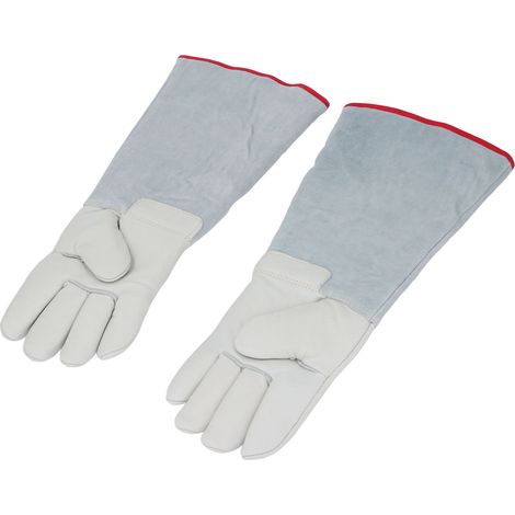 Gants protection froid extrême cuir synthétique imperméable anti-gel 45cm pour azote liquide manches longues (1/5)