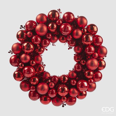 EDG Enzo De Gasperi Corona Natale Pallemix X67 D 39 Cm Red (1/2)