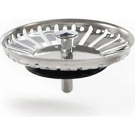 Crépine d'évier de cuisine, bouchon de crépine d'évier de rechange en acier inoxydable à double fonction, panier de vidange (Diamètre : 84 mm) (1/5)