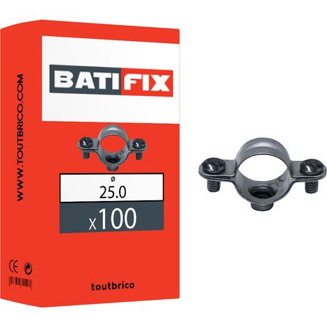 100 colliers simples plomberie Ø25mm acier zingué - Batifix