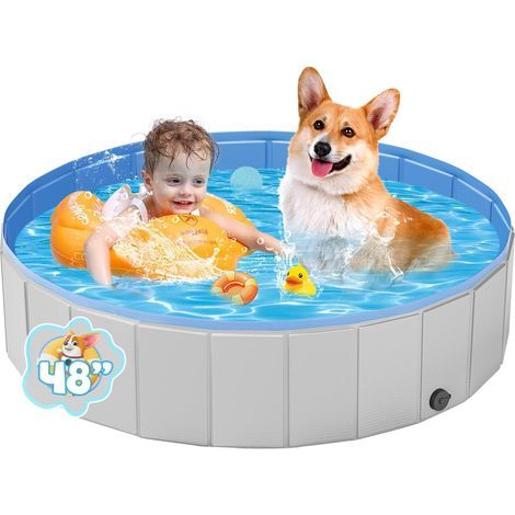 Faltbarer PVC-Hundepool, robustes Kunststoff-Schwimm- und Badebecken für Haustiere (L-120 cm x 30 cm) (1/5)